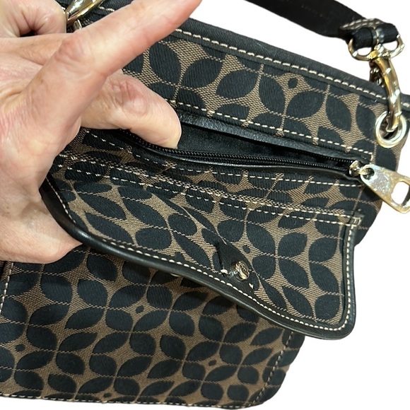 NEW Fossil crossbody bag signature canvas black/tan - Picture 15 of 15